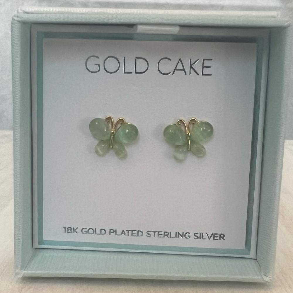 Gold Cake Butterfly Earrings